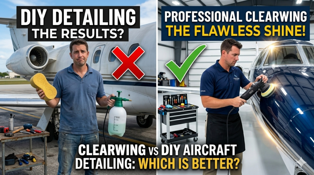 ClearWing professional aircraft detailing vs DIY comparison Orlando FL